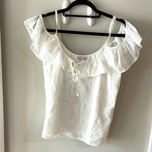 Dainty Hooligan white off the shoulder top Size L
